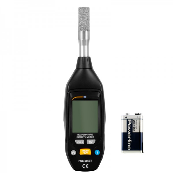 PCE-555BTS портативный термогигрометр c Bluetooth и спеченным фильтром