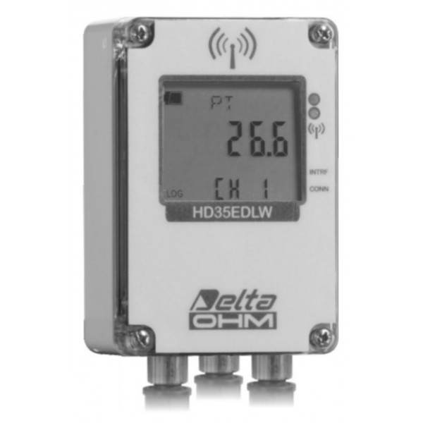 Delta OHM HD35EDW7P/3TC водонепроницаемый, трехканальный WiFi регистратор температуры для выносных датчиков (Pt1000)