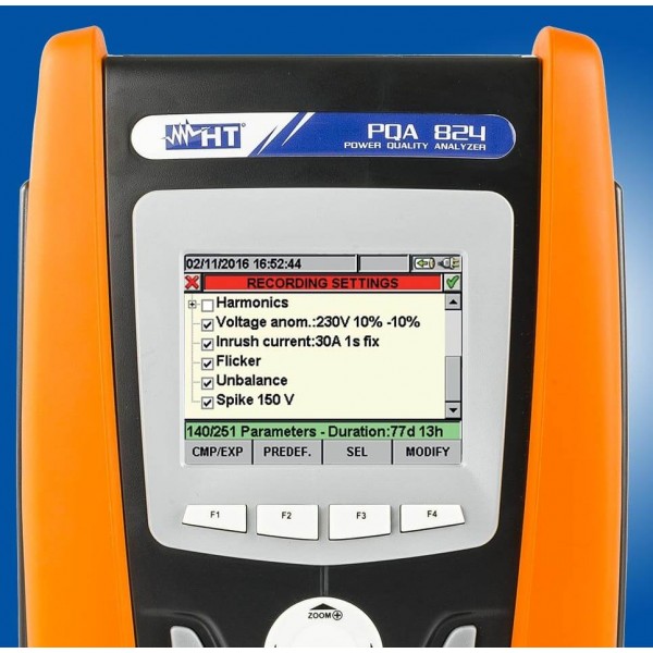 HT-PQA 823 анализатор качества электроэнергии с функцией записи и сенсорным дисплеем