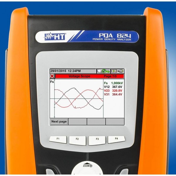 HT-PQA 824 анализатор качества электроэнергии с функцией записи и сенсорным дисплеем