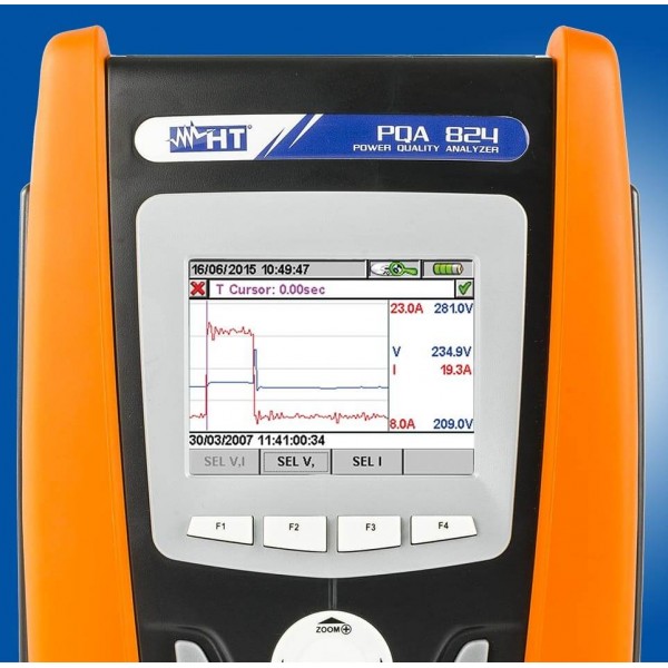 HT-PQA 823 анализатор качества электроэнергии с функцией записи и сенсорным дисплеем